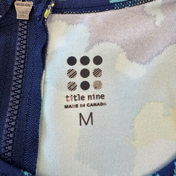 TITLE NINE Stretch Buttah Pieced Racerback Athletic Dress Women's Sz M Aqua Sea - Picture 12 of 15